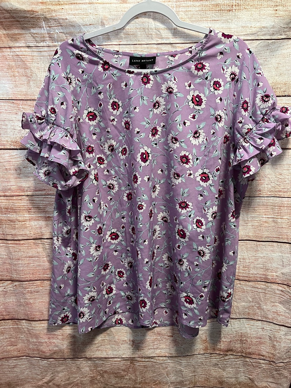 Lane Bryant lavender floral blouse-Ladies 18